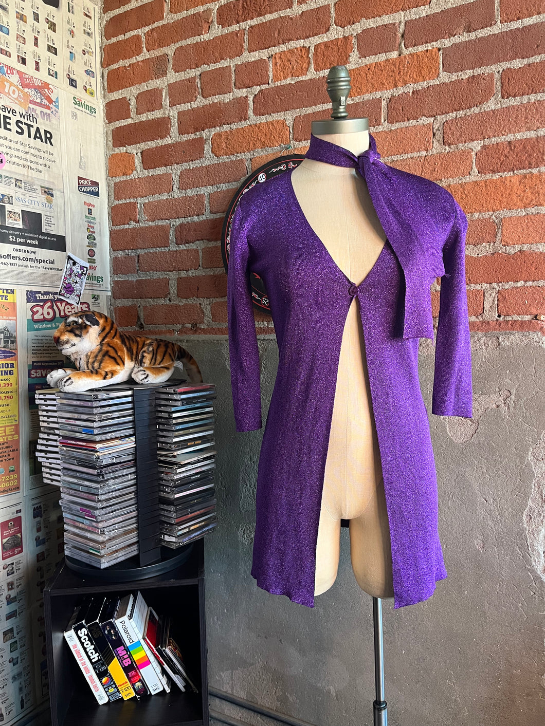 Vintage Sparkly Purple Cardigan
